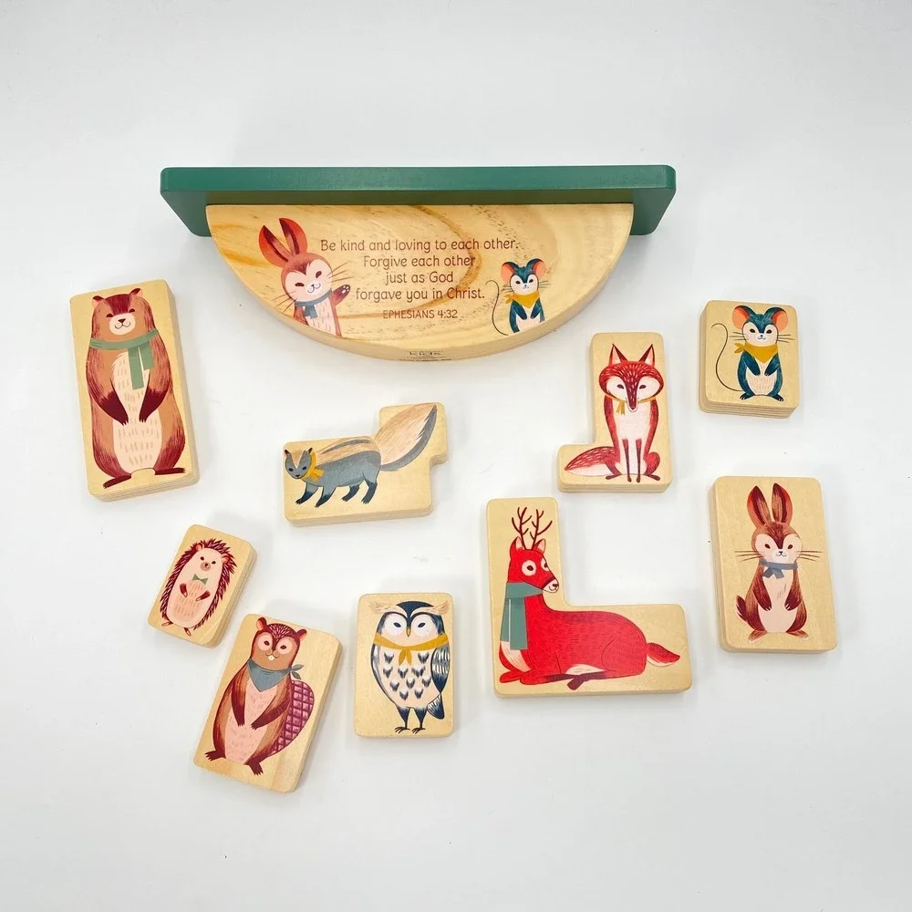 Mary‎ & Martha Kids Woodland Friends Stacker Wooden Balancing Toy Ephesians 4:32